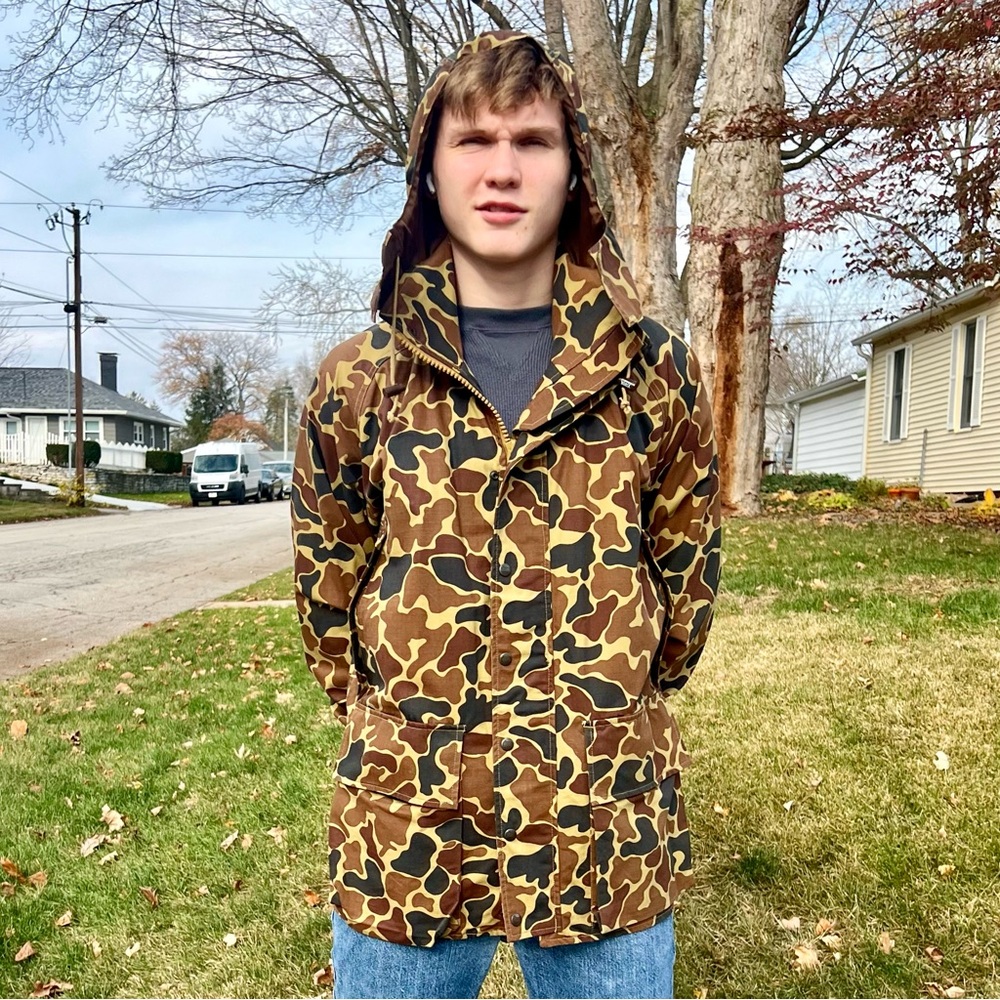 - Woolrich M Frogskin Camo Hooded Shell Jacket! NEW!